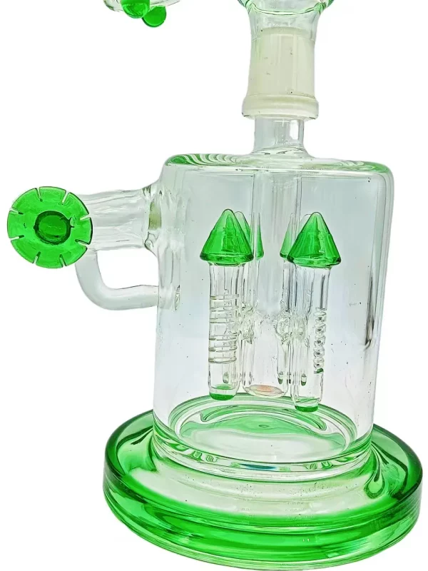 13" Scientific Microscope Quad Rocket Perc Glass Bong
