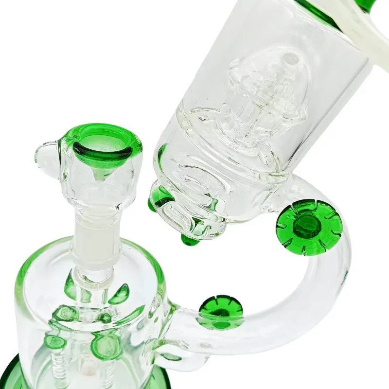 13" Scientific Microscope Quad Rocket Perc Glass Bong