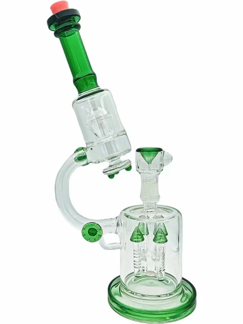13" Scientific Microscope Quad Rocket Perc Glass Bong