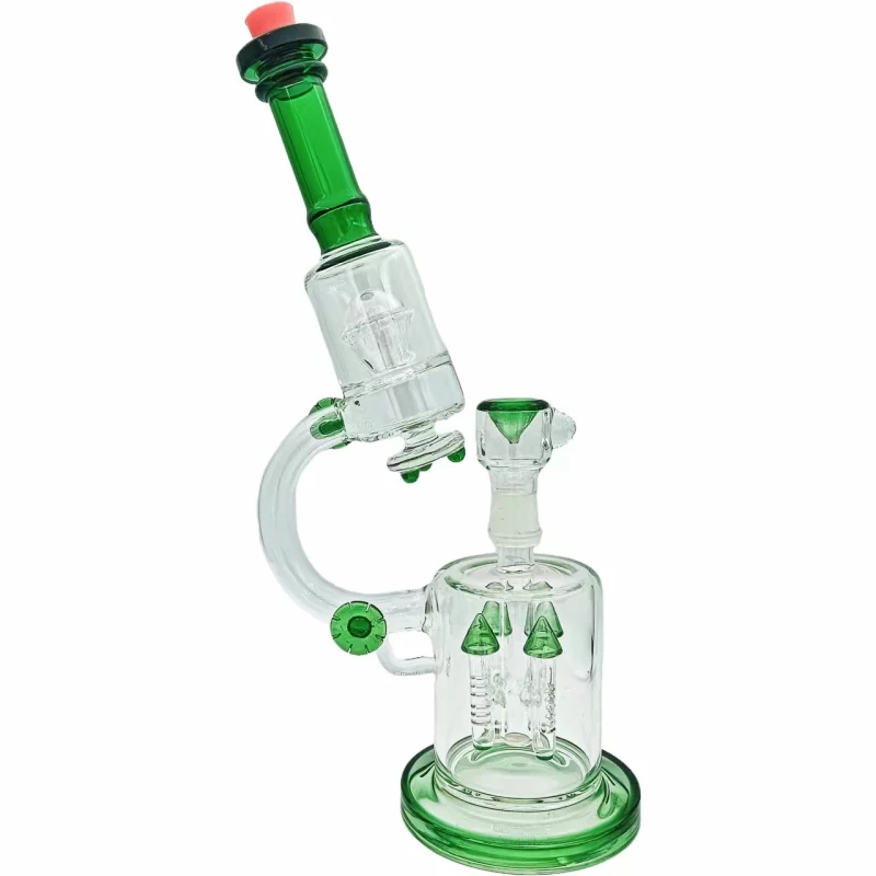 13" Scientific Microscope Quad Rocket Perc Glass Bong