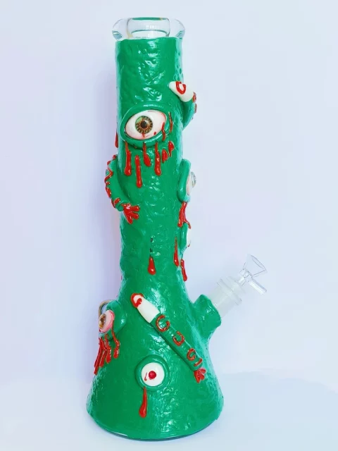 14 inch green monster bong front view