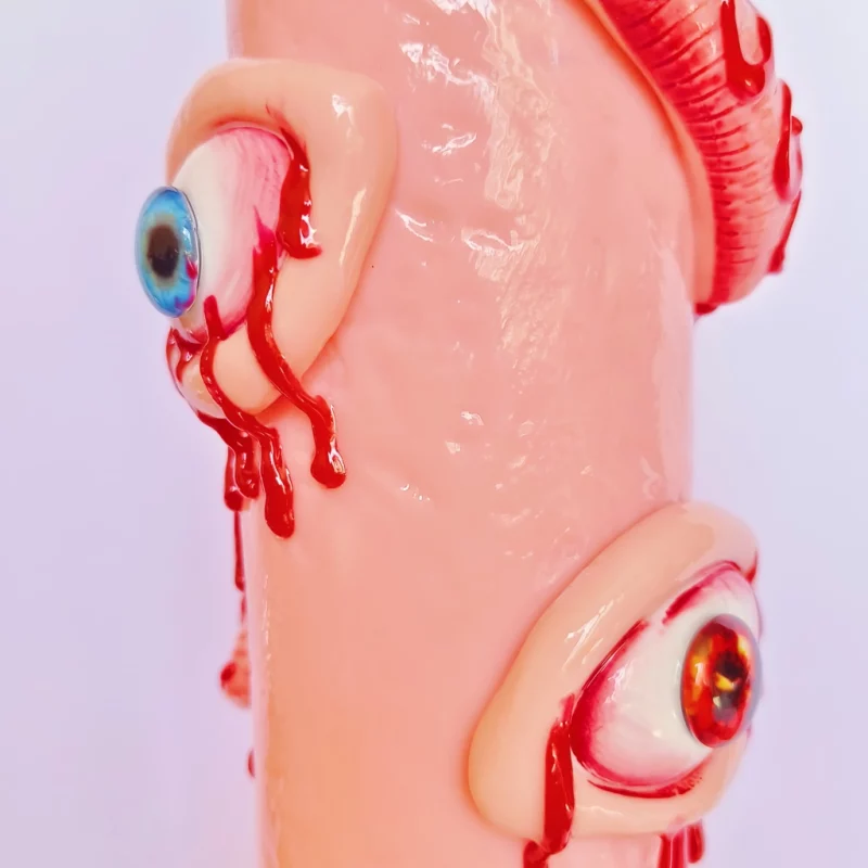 14 inch pink monster bong red and blue eye