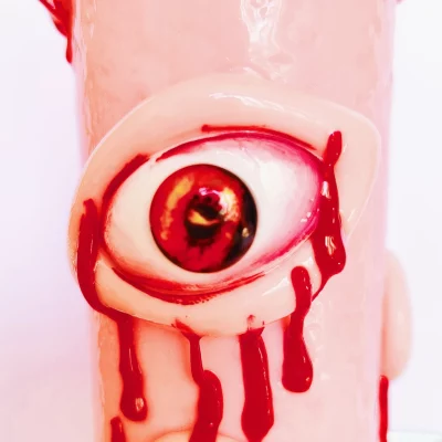 14 inch pink monster bong red eye