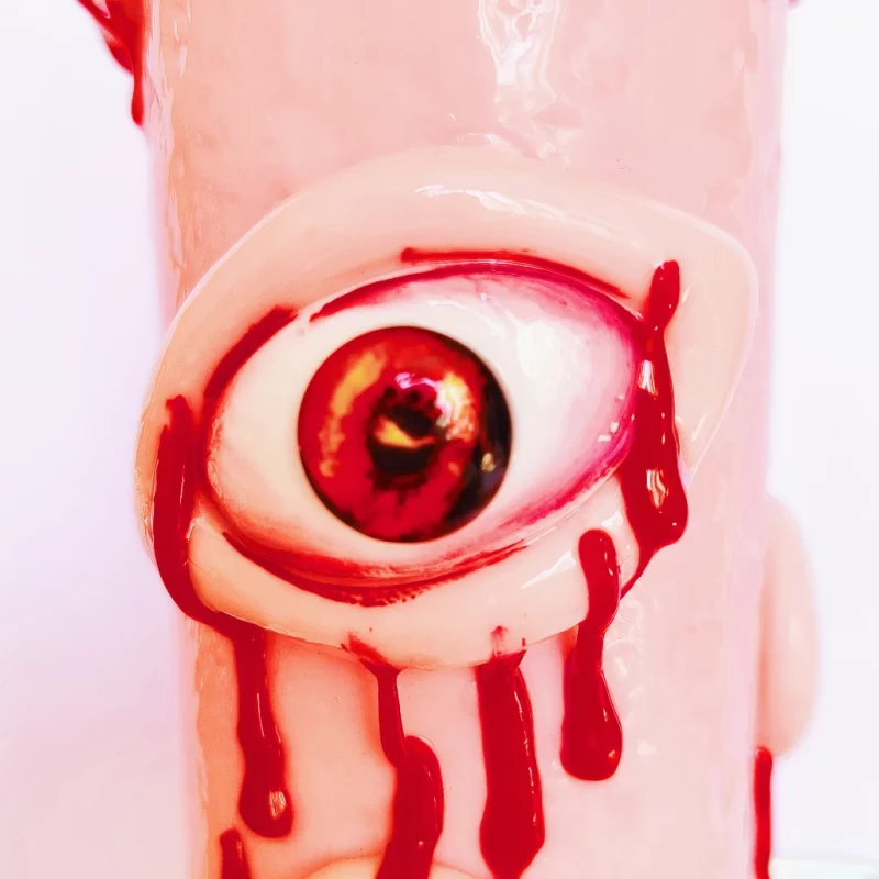 14 inch pink monster bong red eye