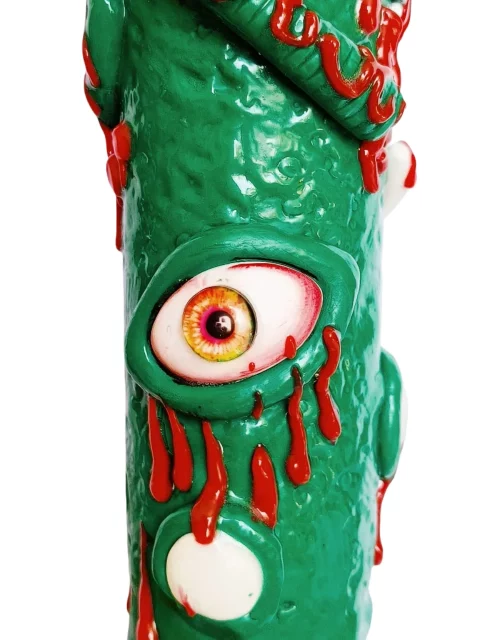 14″ 9mm 3D Monster Glass Bong | Green All-Seeing Eyes 14" 9mm 3D Monster Glass Bong | Green All-Seeing Eyes