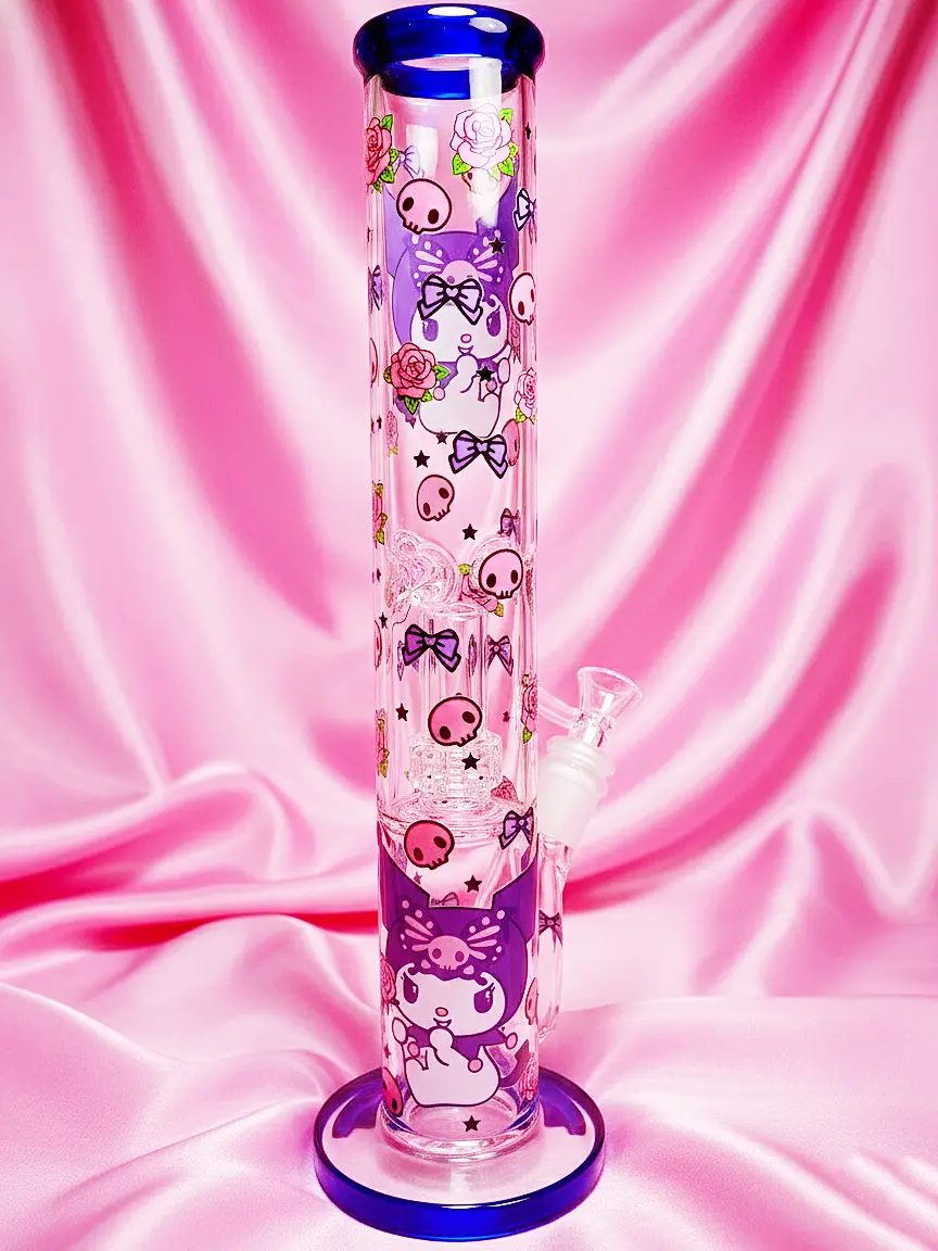 14" Kuromi Dark Lolita Straight Tube Glass Bong
