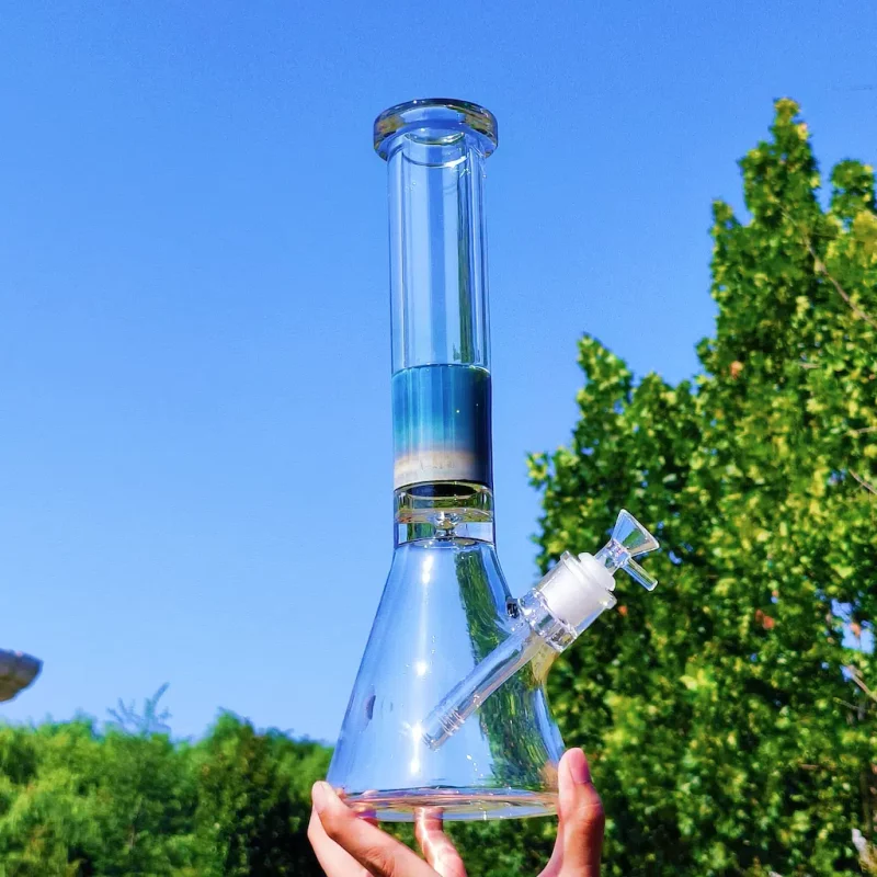 14 inch beaker bong with premium 7mm thick glass left side view