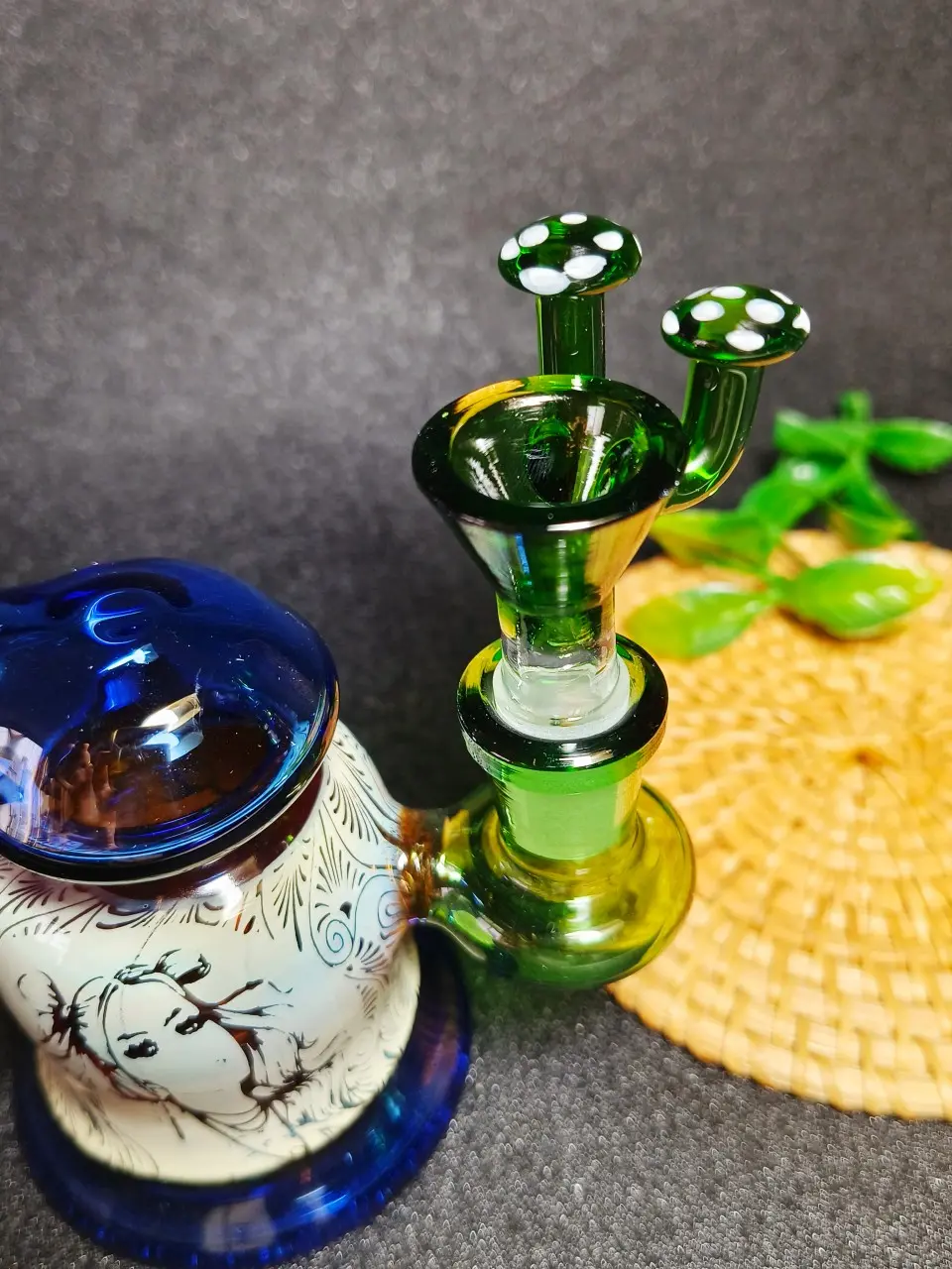 14mm 3D Mushroom Handle Glass Bong Bowl