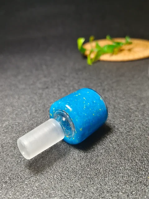 14mm Male Galaxy Blue Stardust Glass Bong Bowl-2 14mm Male Galaxy Blue Stardust Glass Bong Bowl