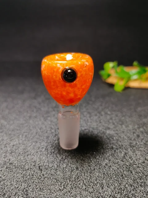 14mm Male Orange Crush Artistic Glass Bowl