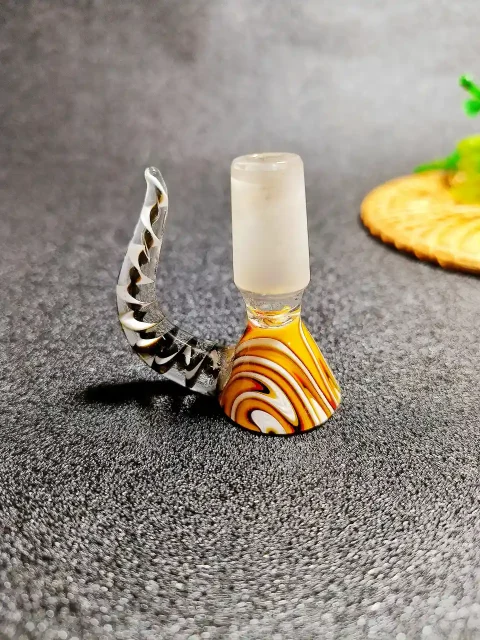 14mm Male Psychedelic Horn Glass Bong Bowl-1 14mm Male Psychedelic Horn Glass Bong Bowl