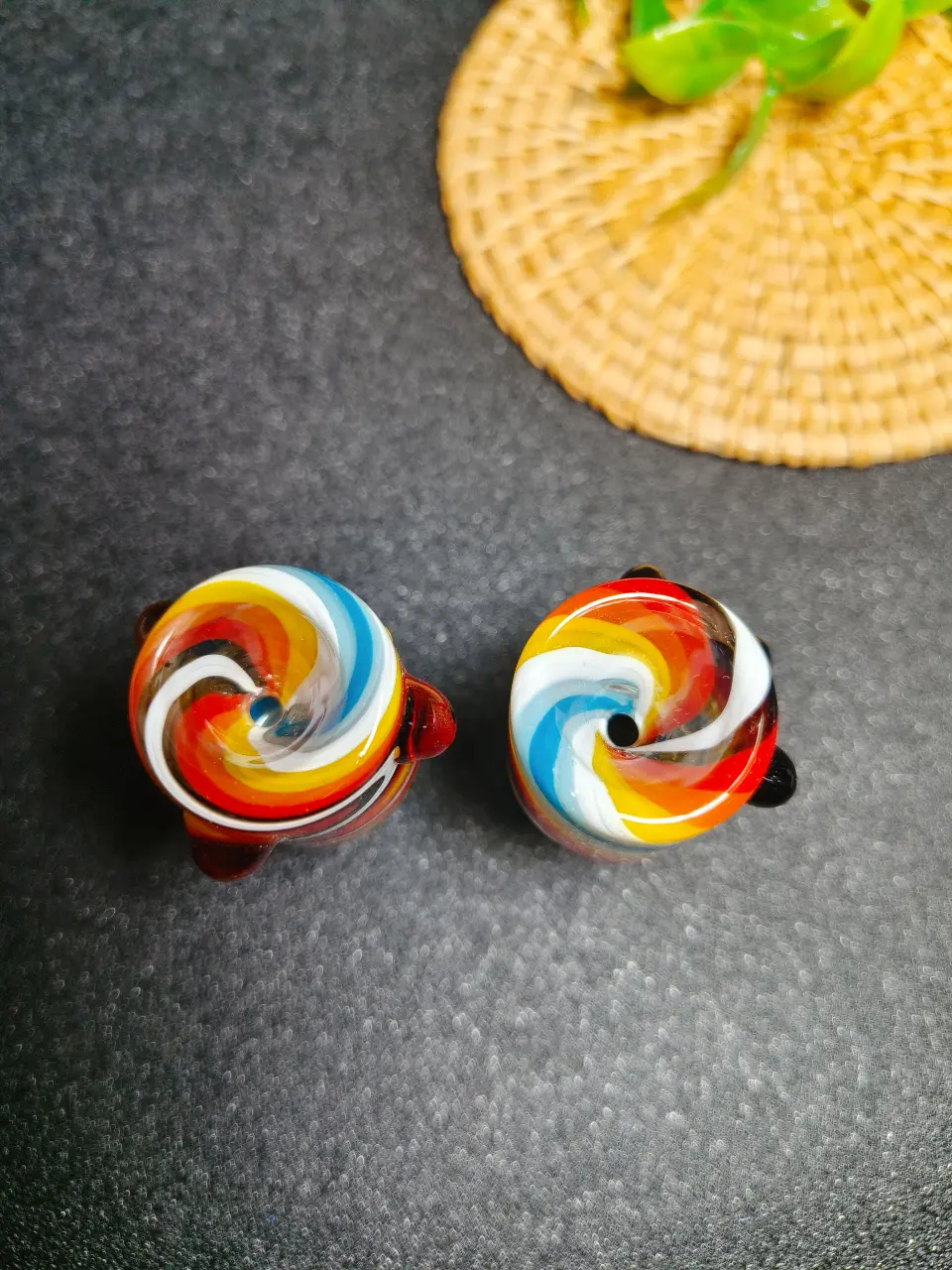 14mm Male Swirl Pattern Cylinder Glass Bong Bowl