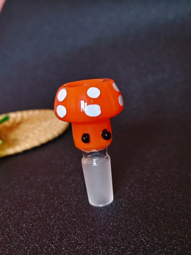 14mm Adorable Orange Mushroom Glass Bong Bowl