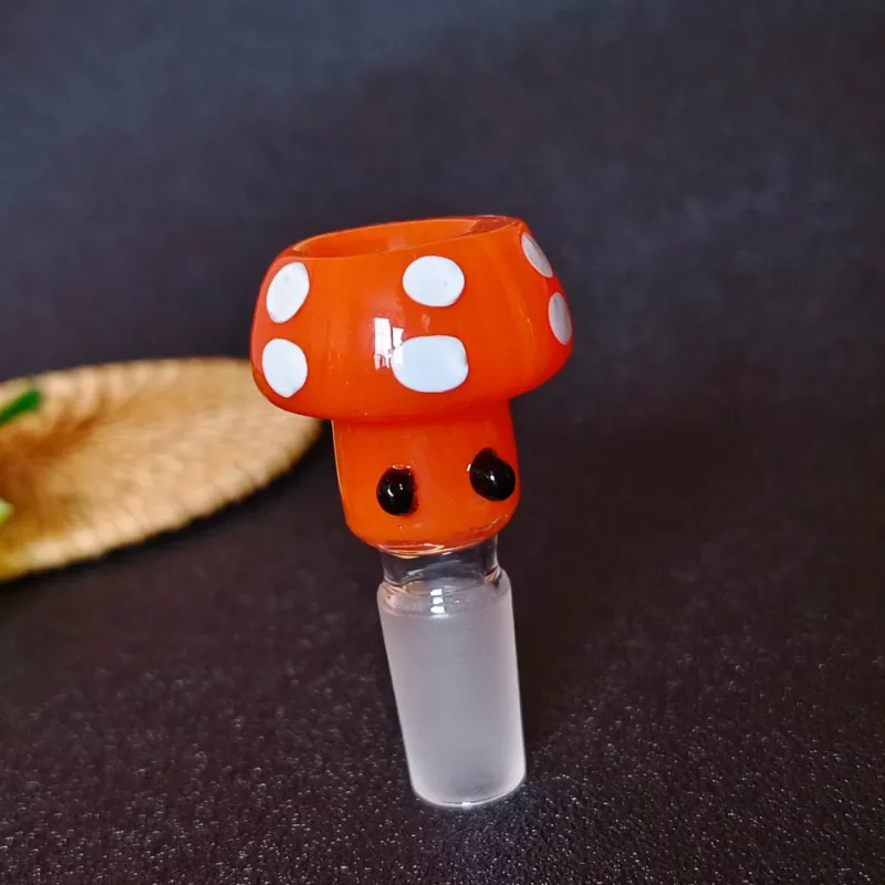 14mm Adorable Orange Mushroom Glass Bong Bowl