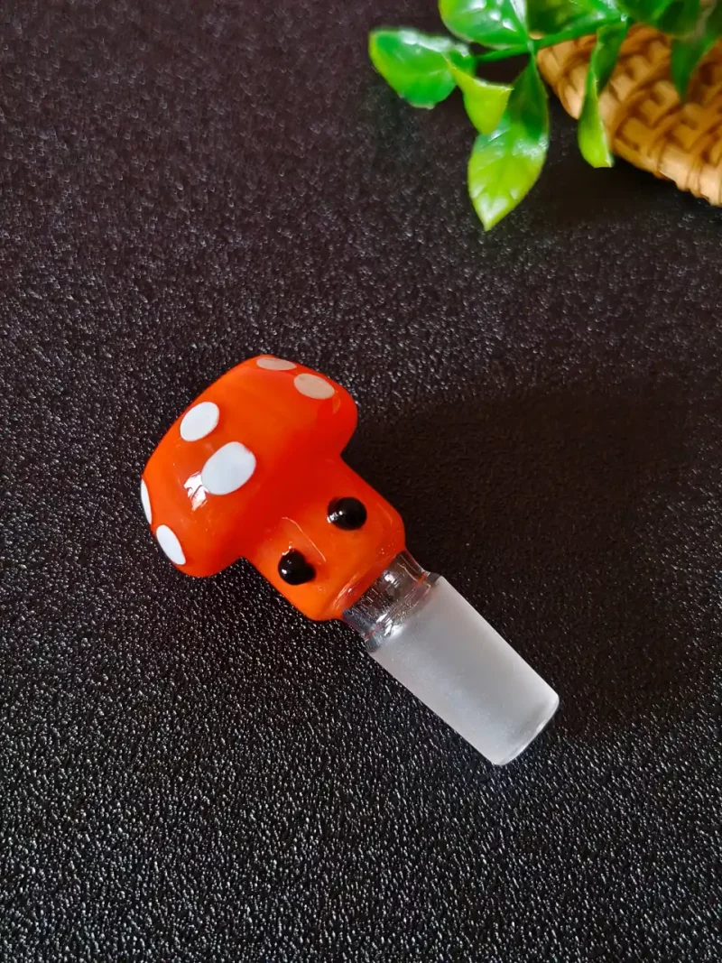 14mm Adorable Orange Mushroom Glass Bong Bowl