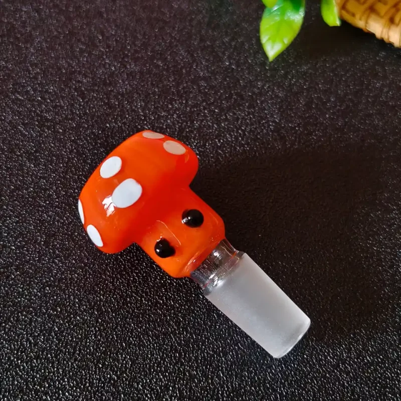14mm Adorable Orange Mushroom Glass Bong Bowl