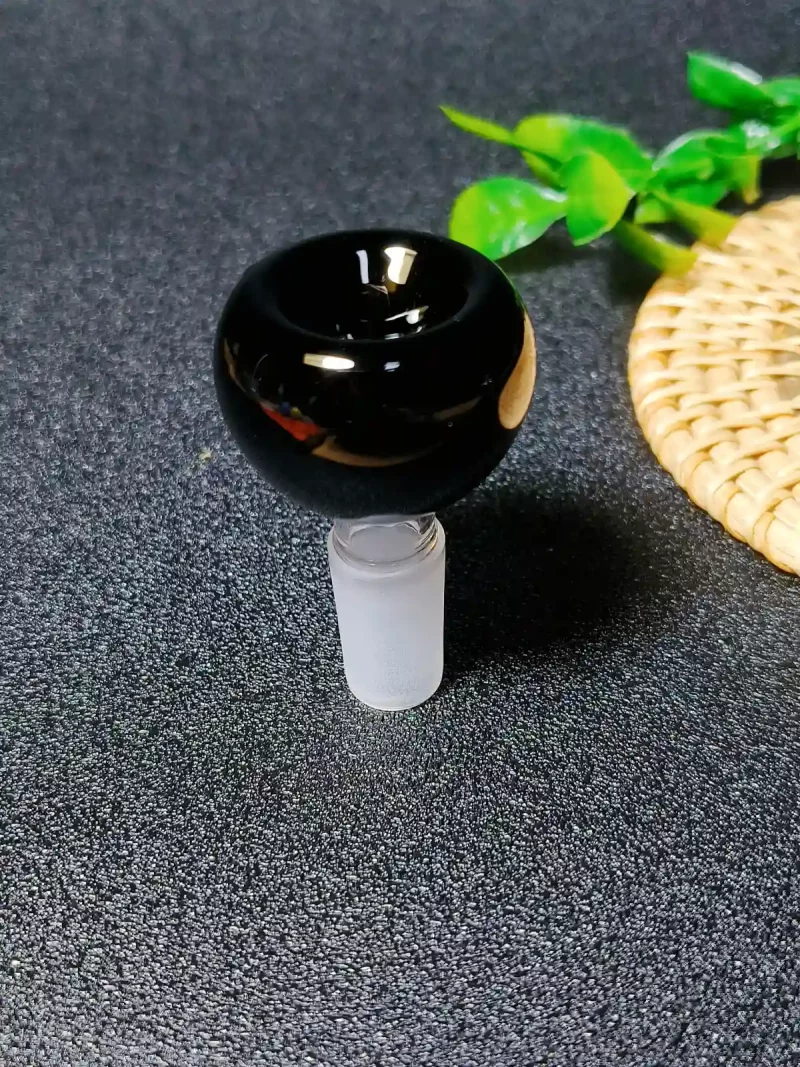 14mm Black Double-Layer Glass Bowl with 3 Raised Dots