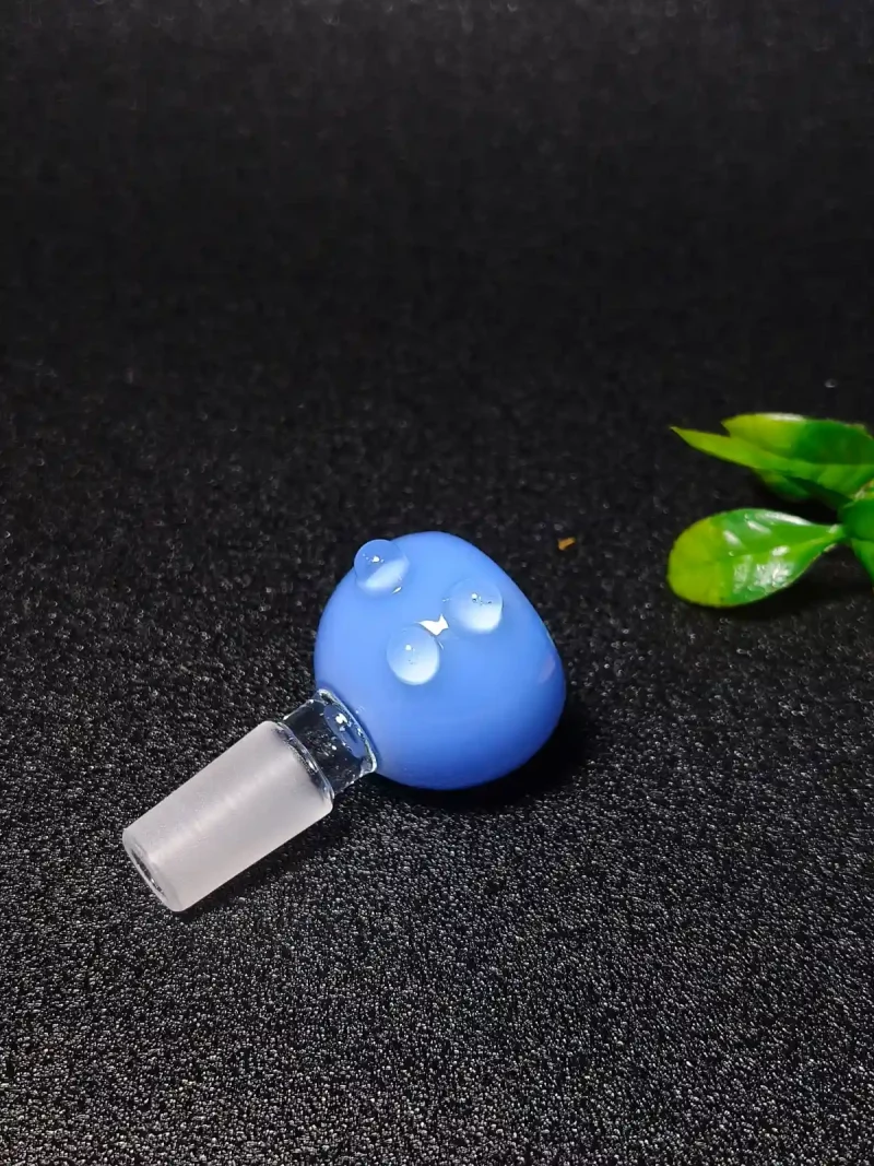 14mm Blue Double-Layer Glass Bowl with 3 Raised Dots