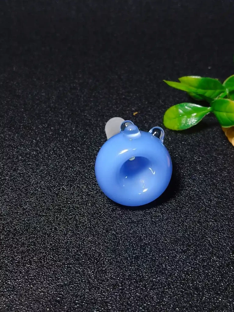 14mm Blue Double-Layer Glass Bowl with 3 Raised Dots