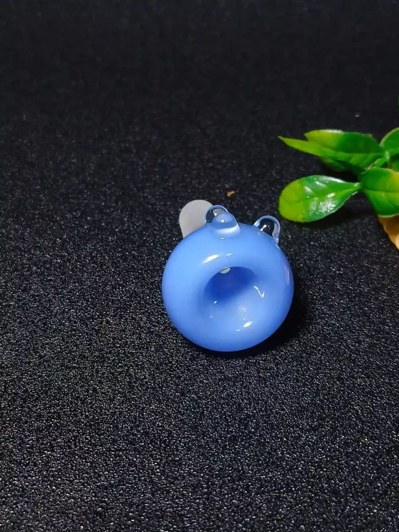 14mm Blue Double-Layer Glass Bowl with 3 Raised Dots