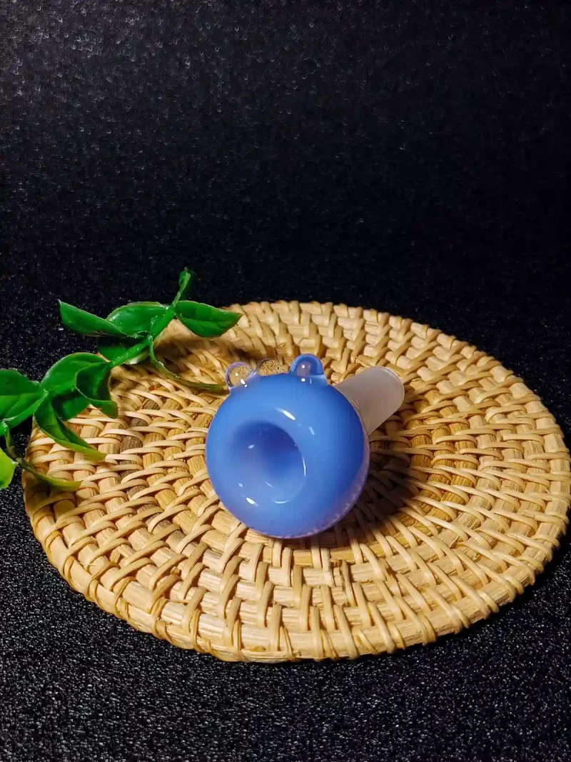 14mm Blue Double-Layer Glass Bowl with 3 Raised Dots