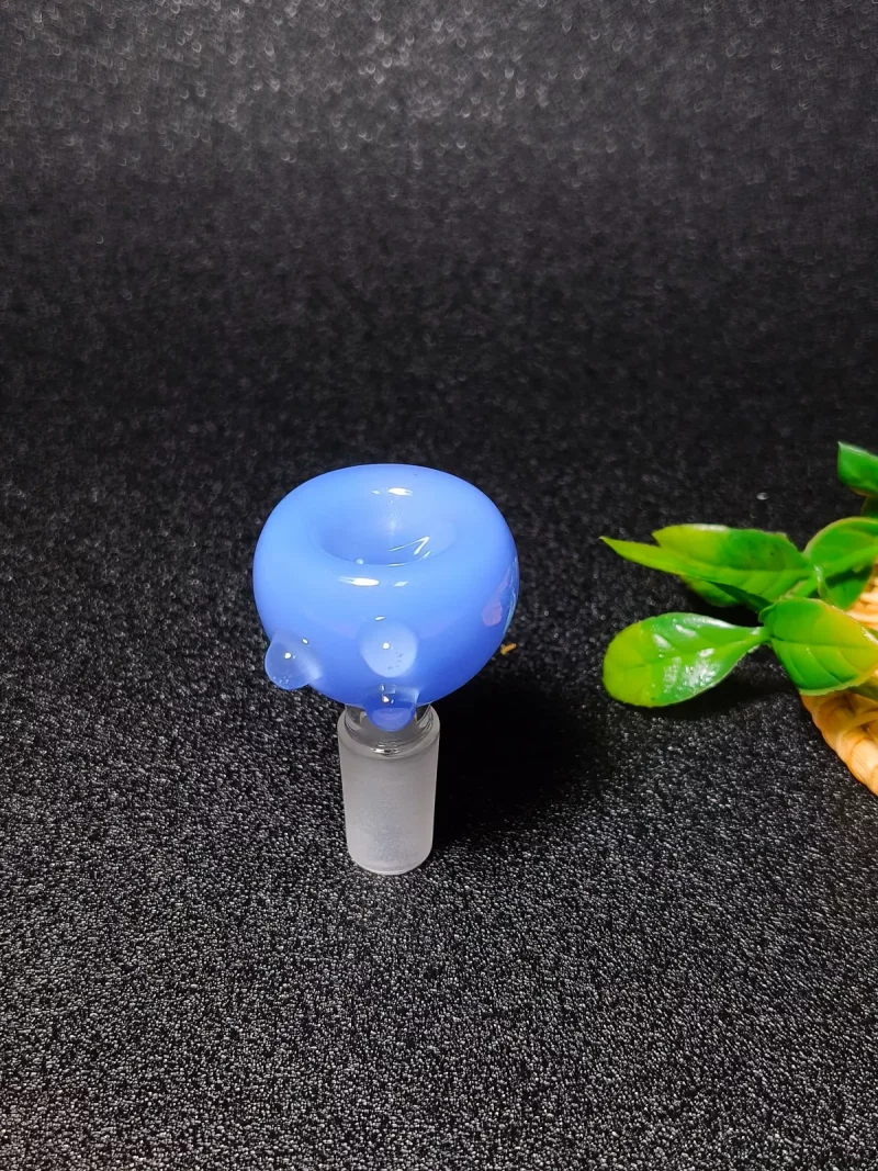 14mm Blue Double-Layer Glass Bowl with 3 Raised Dots