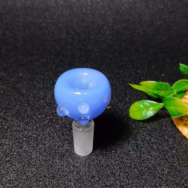 14mm Blue Double-Layer Glass Bowl with 3 Raised Dots