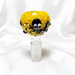 14mm Male 3D Octopus Yellow Glass Bong Bowl