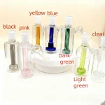 14mm Male 45 Degrees Ash Catcher with Disc Perc | Multi-Color