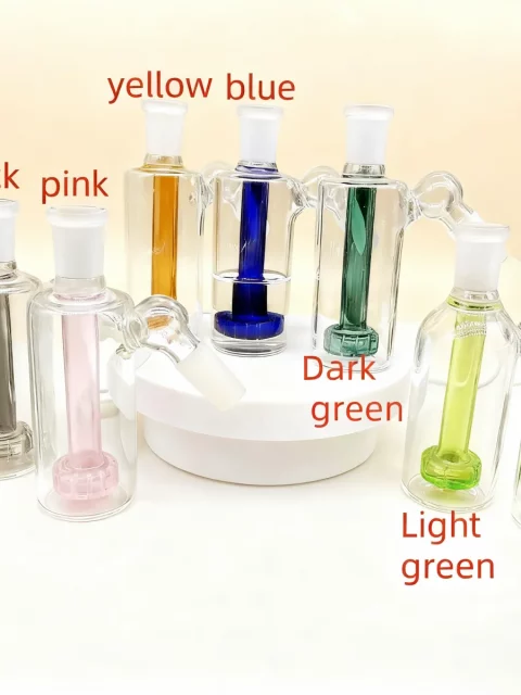 14mm Male 45 Degrees Ash Catcher with Disc Perc | Multi-Color