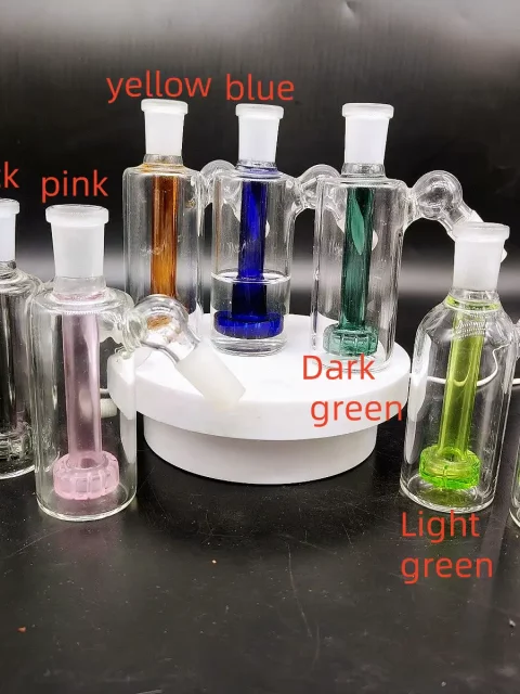 14mm Male 45 Degrees Ash Catcher with Disc Perc | Multi-Color