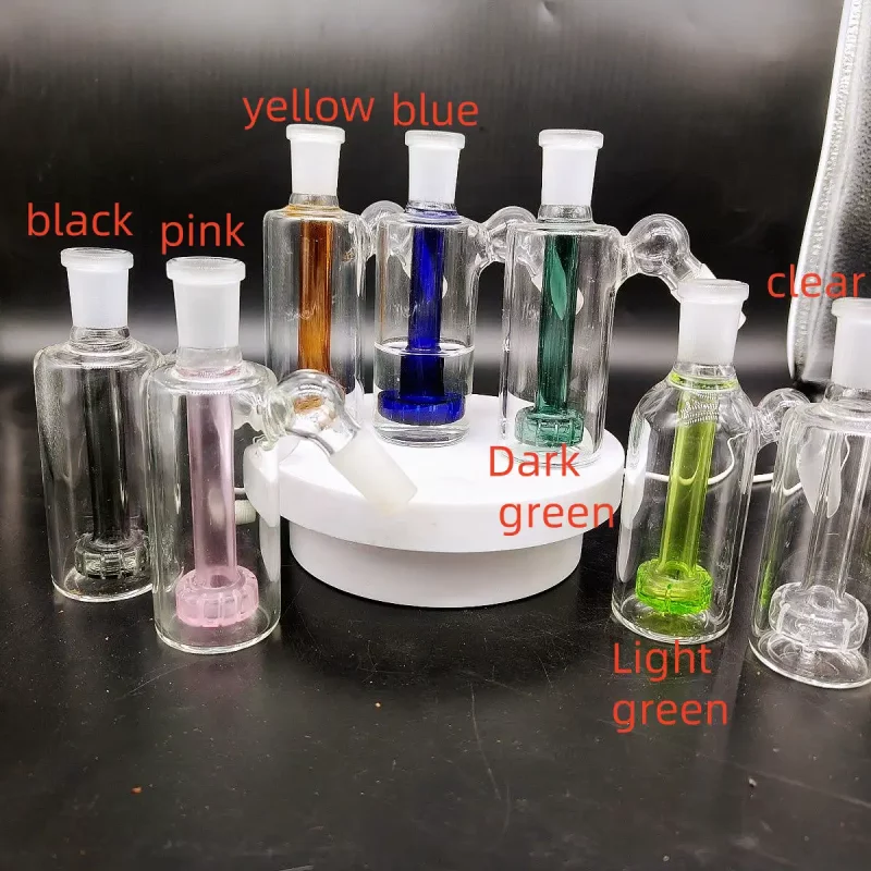 14mm Male 45 Degrees Ash Catcher with Disc Perc | Multi-Color