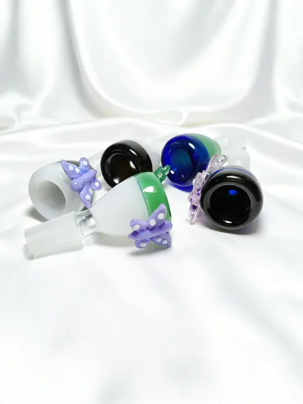 14mm Male Butterfly Series Glass Bowl Pieces
