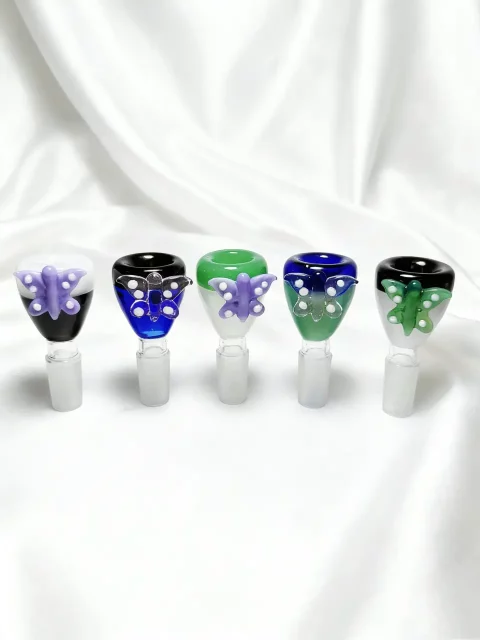 14mm Male Butterfly Series Glass Bowl Pieces