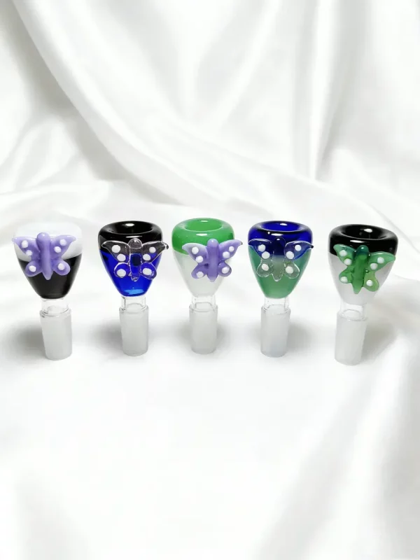 14mm Male Butterfly Series Glass Bowl Pieces