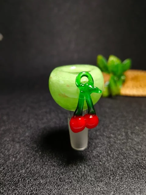 14mm Male Cherry Green Glass Bong Bowl