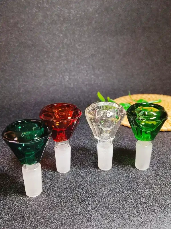 14mm Male Diamond-Cut Glass Bong Bowl