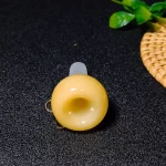14mm Pastel Yellow Double-Layer Glass Bowl with 3 Raised Dots