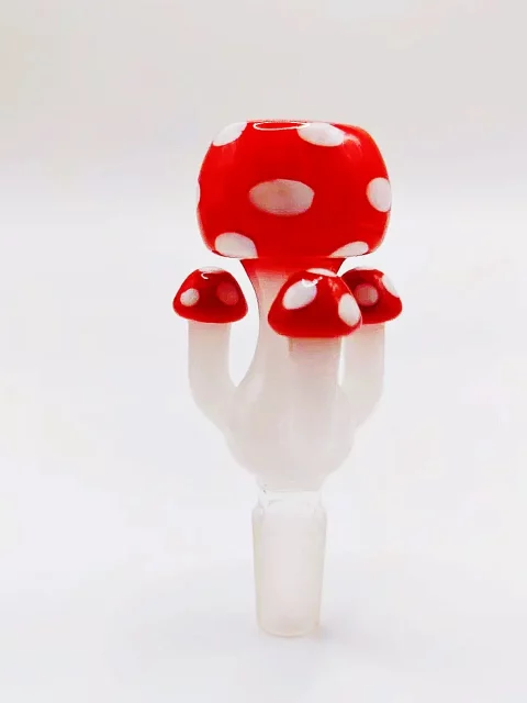 14mm Red Mushroom Glass Bong Bowl Piece