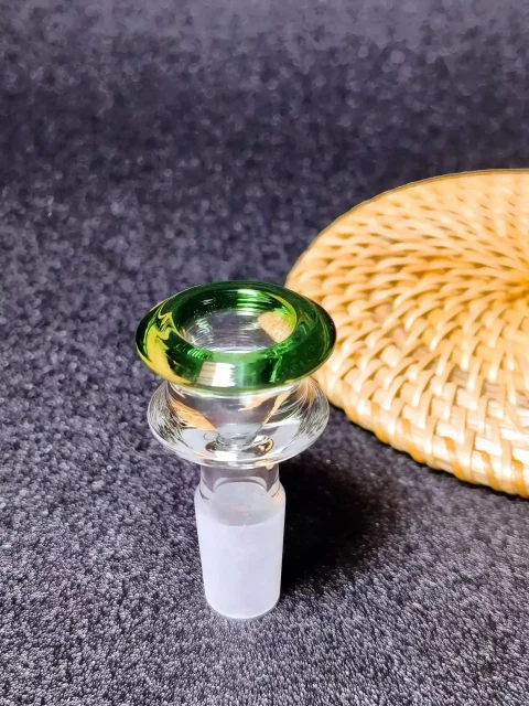 14mm Tulip-Inspired Flower Glass Bong Bowl | Green Accents