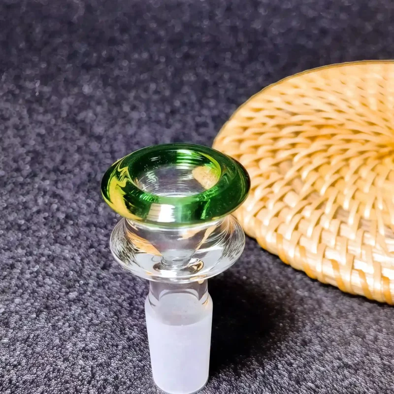 14mm Tulip-Inspired Flower Glass Bong Bowl | Green Accents