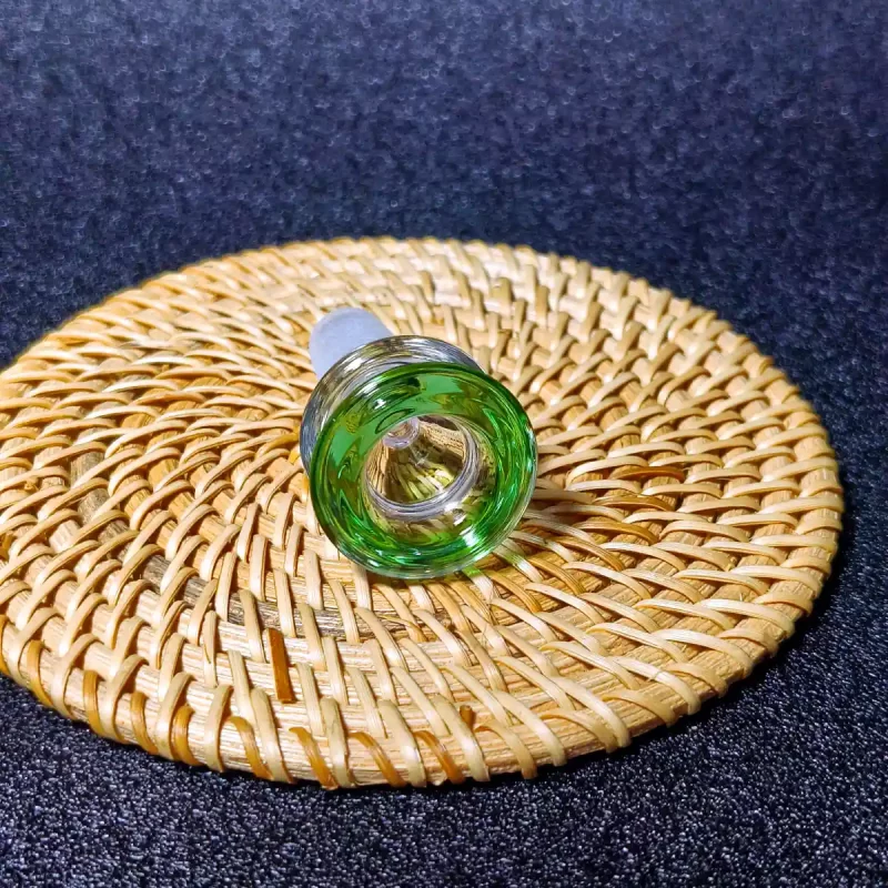 14mm Tulip-Inspired Flower Glass Bong Bowl | Green Accents