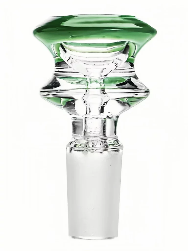 14mm Tulip-Inspired Flower Glass Bong Bowl | Green Accents