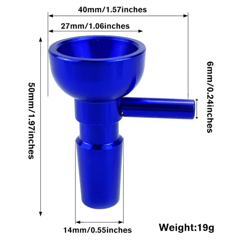 14mm Unbreakable Metal Bong Bowl | Various Colors