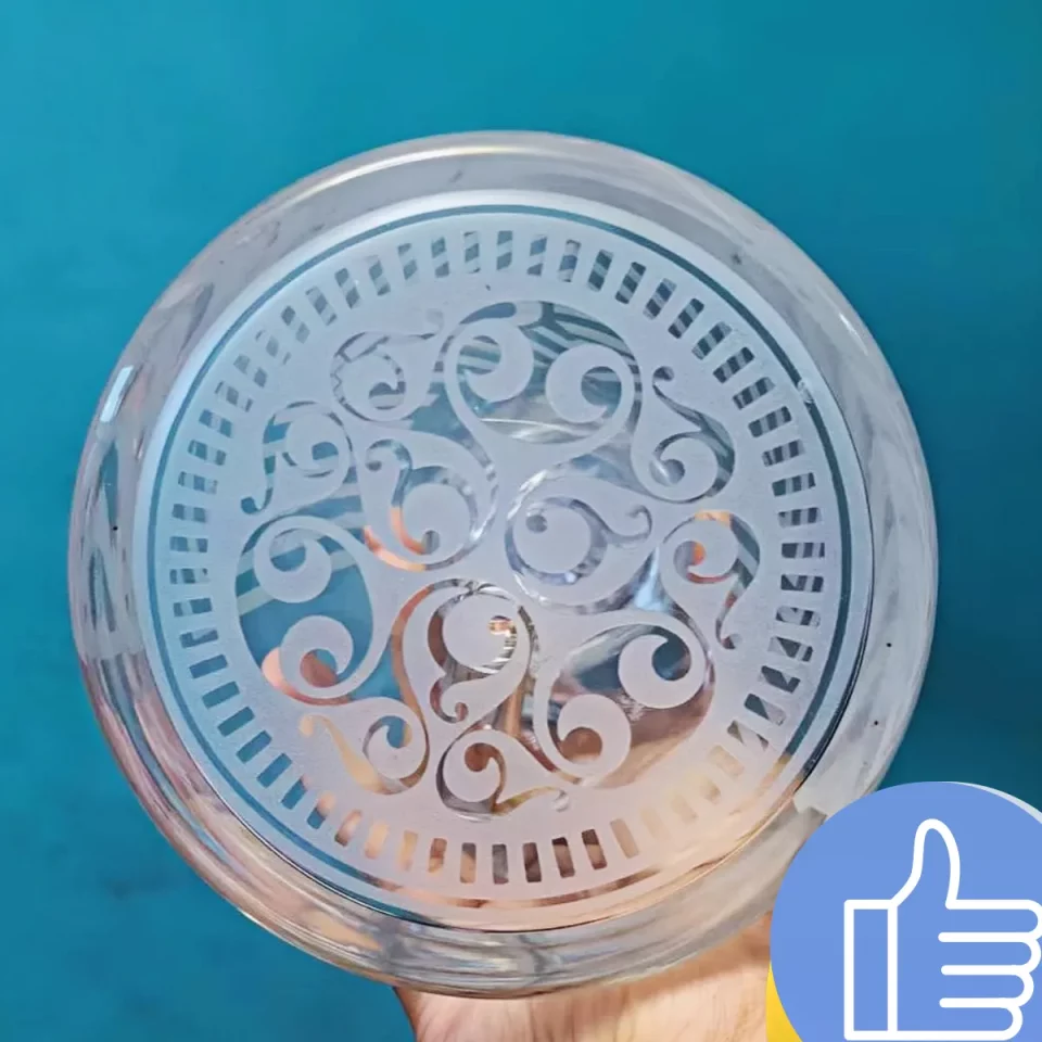 15.5″ 7mm Frosted Tribal Design Thick Beaker Bong