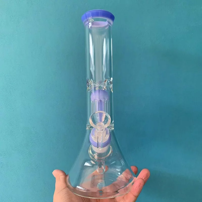15" Purple Beaker Glass Bong with Tree Perc