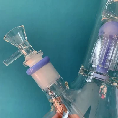 15" Purple Beaker Glass Bong with Tree Perc