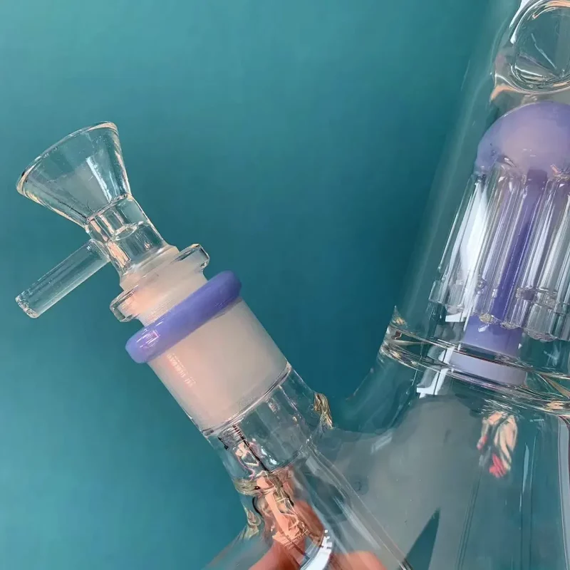 15" Purple Beaker Glass Bong with Tree Perc