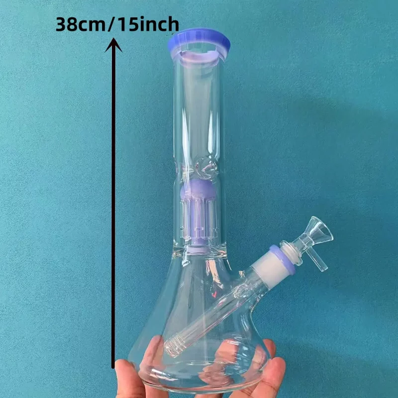 15" Purple Beaker Glass Bong with Tree Perc