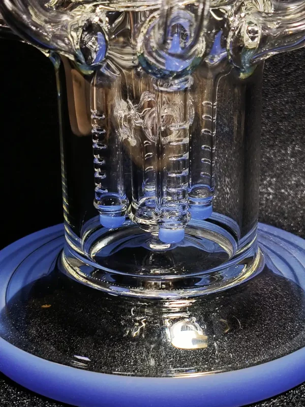 15″ Triple Perc Recycler Tornado Glass Bong | Sky Blue